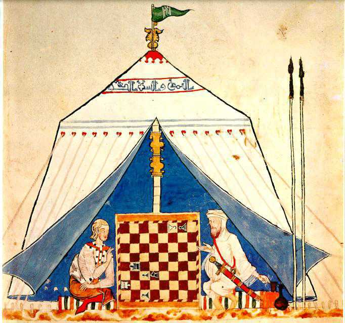 Two Men, One Muslim, One Christian, in a tent