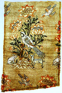 17th century silk brocade, metallic ground